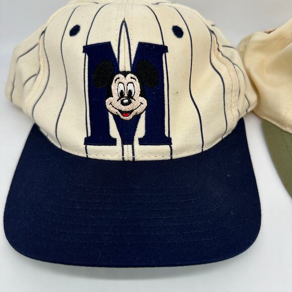 Vintage 90s Mickey Mouse Disney Snapback Embroidered Baseball Cap Lot of 2 - Picture 2 of 15